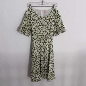 Roolee Green & White Floral Midi Dress